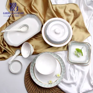 50PCS Dinnerware and Hotel Using High Quality Ceramic Set High End AA Grade Porcelain Set for Table Decoration