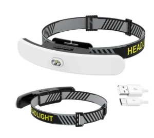 Built-in Battery COB USB Charging Outdoor Cycling Rechargeable LED Warning Running Headlamp