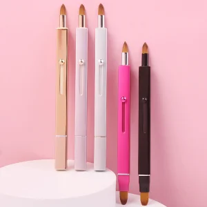 Portable Retractable Nylon Lip Brush Makeup Brushes Concealer Double Head