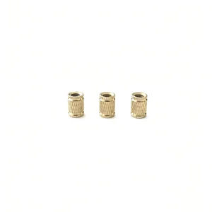 C3604 Porca de Inserto com Estrias em Latão, M4X0.7-6h, φ6X8mm, Estria de Diamante, Inserto Rosqueado de Pressão