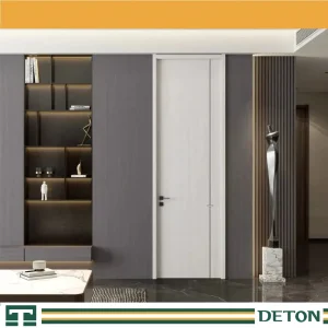 Porta de Pátio Francesa Interior Sólida de Madeira em MDF PVC para Quarto, Painel Moderno de Madeira Maciça à Venda, Isolamento Acústico para Casa