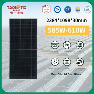 Módulo solar fotovoltaico Taoísta industrial 585W