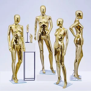 PP Female and Male Mannequin Wih Chromed Surface