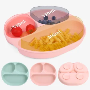 Silicone Baby Feeding Plate 3 Compartments
