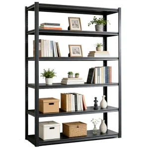 Customized 6-Layer Storage Rack with Adjustable Height Metal Keyhole Storage Shelf for Home Shelves
