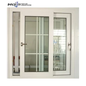 Ventanas deslizantes horizontales de aluminio para casas comerciales con reja antirrobo