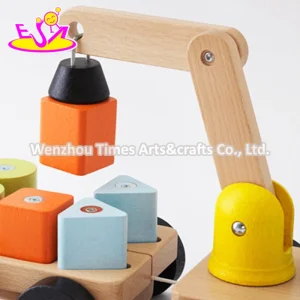 New Design Children Funny Wooden Toy Pulling Trucks W05c082