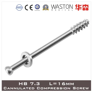 Surgical Instrument Hb7.3 Titanium or Ss Cannulated Compression Screws with Short Threaded