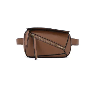 Xianghui Bag Soft Leather Geometric Patchwork Women Bag Handheld Pillow Shoulder Crossbody Bag Large Capacity