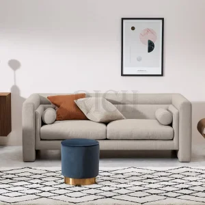 Modern Hotel Office Home Living Room Loveseat Couch Linen Fabric Lounge Sofa