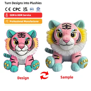 Plushie Custom Design Soft Plush Sitting Tiger Plush Toys Stuffed Animal