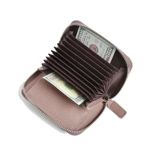 Billetera de cuero delgada y minimalista para hombres y mujeres, soporte para tarjetas, bolso para tarjetas de crédito, billetera de identificación, pasaporte y monedas