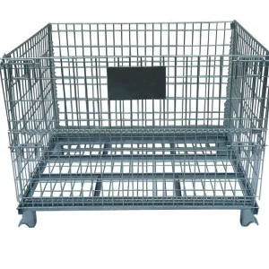 Durable and Thick Folding Storage Cage, Metal Iron Casters, butterfly Box, Trash, Convenient Shelf Management, Truck Transport c
