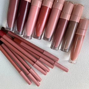 Luxury Packaging Vegan Long Lasting Bestselling Lip Gloss &amp; Lip Liner Combo Brown Lip Kit