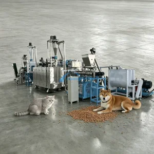 Linha de Produção de Ração para Animais de Estimação com Alta Capacidade, com Secagem, Resfriamento e Embalagem