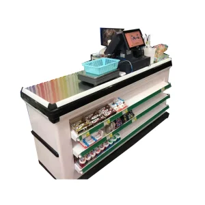 Guichang Factory Supermarket Convenience Store bar Corner Fiberboard Frame Structure Stainless Steel Combination Cashier