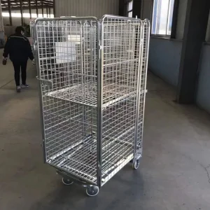 Metal Mesh Flower Trolley