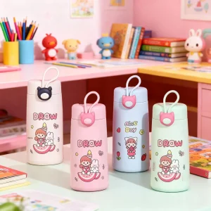 Lightweight Slim Glass Water Bottle with Aluminum Cap for Travel and Business Trips