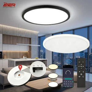 Luminária de Teto LED Ultra Fina Moderna Redonda com Dimerização para Casa, Quarto e Sala de Estar