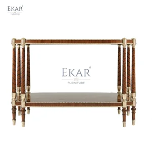 Mesa Console Clássica de Madeira Sólida para Entrada e Armazenamento na Sala de Estar