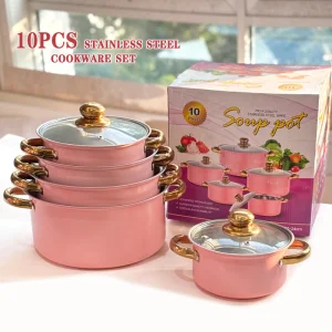 10piece Mirror Polished Stainless Steel Kitchen Soup Pot Set Cookware Set Cooking Utensils Casseroles Ustensiles De Cuisine