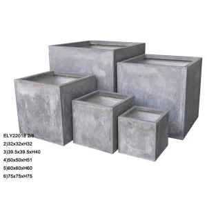 Wholesale Fiber Clay Light Weight Cube Pottery Garden Flowerpots Factory