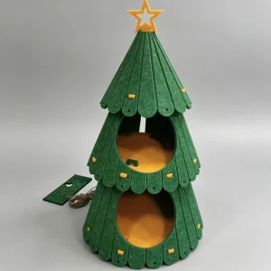 Stock Eco-friendly 10mm Spacious Fun Family DIY Christmas Tree Design Felt cat House cat Climbing Frame for Most Cats OEM