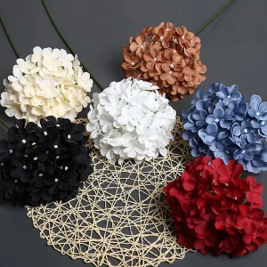 Halloween Tables Get Spooky-Chic with Dark-Hued Artificial Flowers: Faux Flowers Peony Chrysanthemum Indoor Decor Rustic Elegant Hydrangea