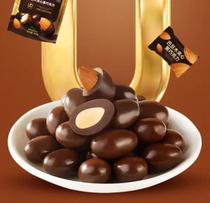 Snack Crocante de Amêndoas Cobertas com Chocolate Halal BRC