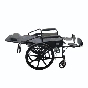Wholesale Foldable Lightweight Wheelchair for Toilet Adjustable Steel Frame Reclining Manual Wheelchair for Adult