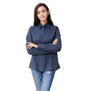 Long Sleeve 100% Cotton Women Office Blouses