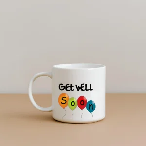 China Get Well Soon Ceramic Mug – Glossy White & Floral Decals VDLK2404910 Suppliers, Factory