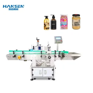 High-Speed Round Bottle Labeling Equipment - Automatic Label Applicator for Cylindrical Container Packaging