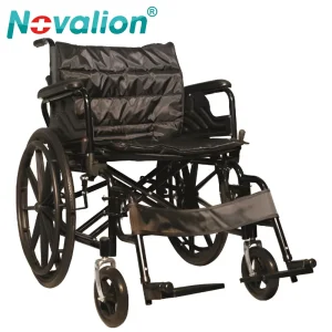 Manufacturer Wholesale Price Novalion OEM Flodable Folding Adjustable Wide Seat Bariatric Heavy Duty Manual Wheelchair for Elderly Disabled Patient