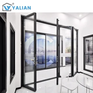 Modern Double Tempered Glass Bifolding Door Aluminum Alloy Hurricane-Proof Exterior Folding Door for Apartments Finished Surface