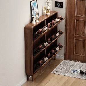Modern Wooden Shoe Rack Cabinet With Large Storage