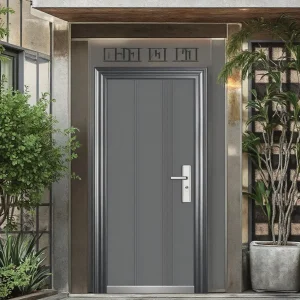 Painel de Porta de Aço Rolante Antifurto Metálico de Material Francês de Guangdong Ideal para Projeto em Zâmbia Oferecendo Entrada Resistente ao Fogo para Casa