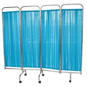 Skh049 Factory Sale Stainless Steel Hospital Ward 4 Folds Medical Screen