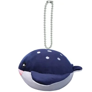 Lindo colgante de manta raya de peluche con manchas, juguete de animal marino de rayas, charm para bolso, regalo coleccionable