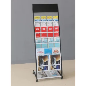 Custom  Metal Magazine Exhibition Rack A4 Size Newspaper Display Trade Show Brochure Holder