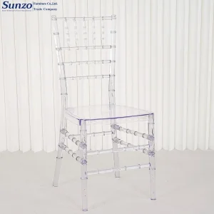 Modern Stackable Transparent Clear Plastic Acrylic Hotel Wedding Party Chiavari Chairs for Event