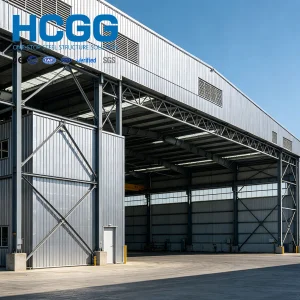 Prefabricated Steel Structure Aircraft Hangar H-Beam Frame Airplane Private Jet Storage Maintenance Airport Warehousing Project