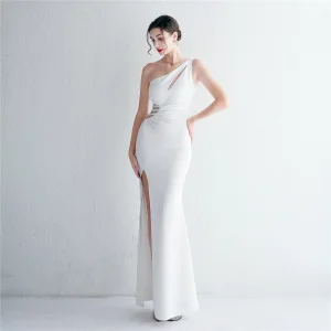 New Satin Slim-Fit off-Shoulder Mermaid Gown