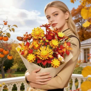 Gaozheng Toys Sunflower Autumn Series DIY Educational Assemble Building Blocks, Shantou Original Toy Factory Bulk Wholesale Price Artificial Flower