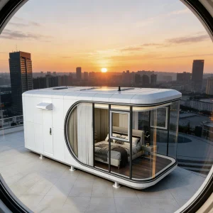 Solar Container House Space Capsule Modern Design Luxury Apartment Hotel Use Prefabricated Eco-Friendly Durable