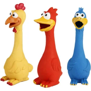 Eco-friendly Dog Chew Squeaky Latex Chicken Fun Sound Toy