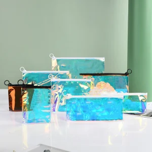 Factory Wholesale Holographic Zipper Bag Travel Portable Universal Wash Bag Daily Necessities Beauty Accessories PVC Storage Bag