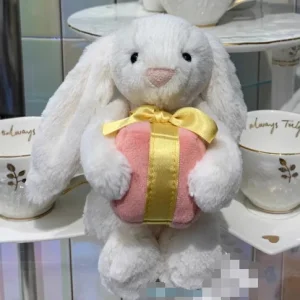 High Version Easter Bunny Plush Toy Holding Carrot Super Soft PP Cotton Filled Stuffed Animal Stress Relief Holiday Promotion