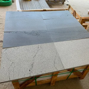 Hainan Honed Dark Black Lava Blue Stone Ant Marching Tile Basalt for Paving/Coping/Kerbstone/Wall/Swimming Pool/Flooring/Covering/Paver/Cobbles Price