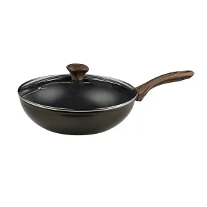 Non-Stick Wok with Lid Forged Aluminum Woks &amp; Stir-fry Pans Induction Cookware PFOA FREE